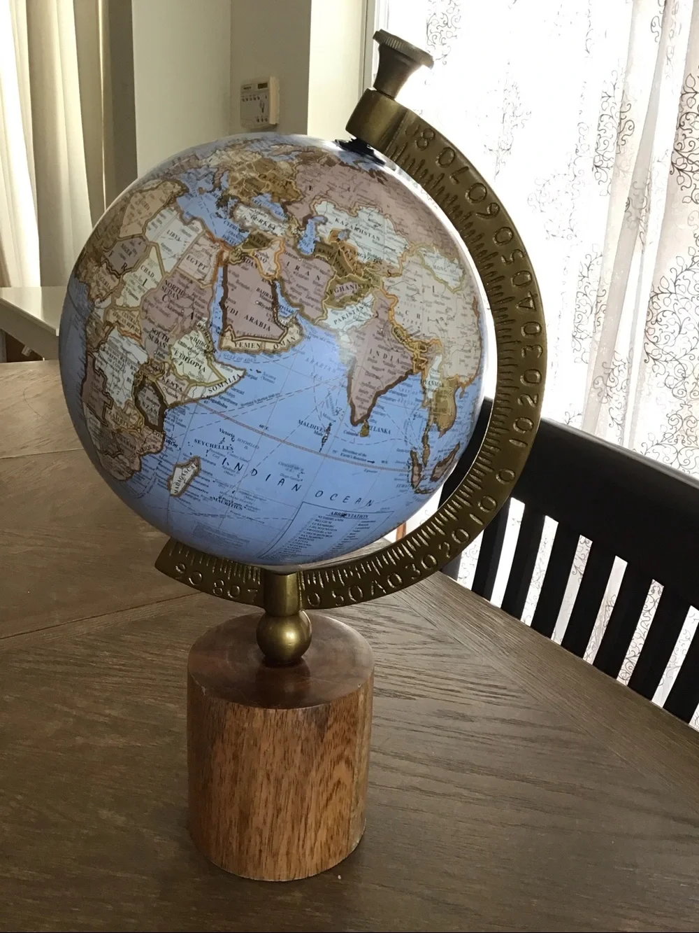 World desktop Globe On Wooden Base from India
